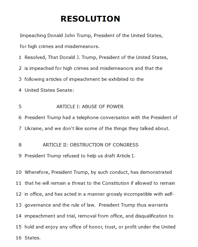 Articles of Impeachment - 1
